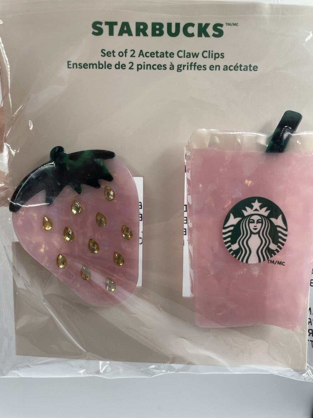 Starbucks Pink Drink Hair Clips 2 Pack Limited Edition Summer 2026